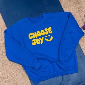 Blue 'Choose Joy' unisex Sweater